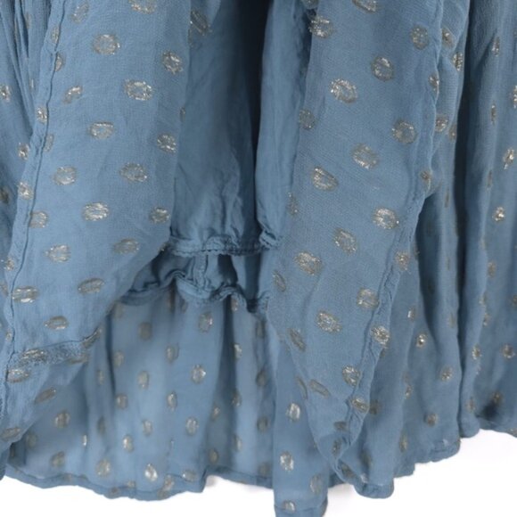 Anthropologie Natalie Flounced Tunic Dress Blue Polka Dot Sleeveless SMALL - Picture 12 of 15
